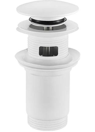 Донный клапан для раковины koer pw-07-03 1 1/4'' с переливом автоматический сlick-сlack (цвет белый) (kr5783)