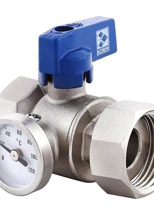 Кран ггм з накидною гайкою з термометром koer kr.1034 - 1" прямий (kr2892)