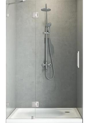 Двері в нішу koer sr sd04-100x200-tr-01 прозоре скло easy clean 10мм, хром (kr5386)