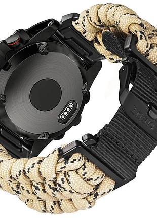 Ремінець для годинника hemsut hga145 rugged paracord garmin khaki 22 mm