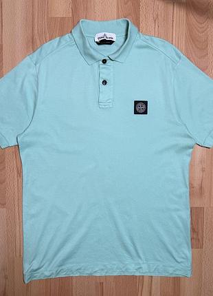 Футболка поло stone island aqua blue р.m