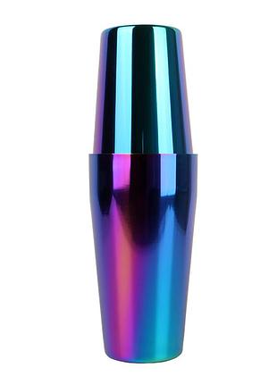 Шейкер lesko fs72645 600/700 мл rainbow для коктейлей два стакана из нержавеющей стали 1шт