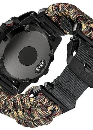 Ремінець для годинника hemsut hga145 rugged paracord garmin camo green 22 mm
