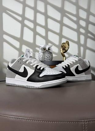 🌺женские кроссовки nike sb dunk low pro white grey black