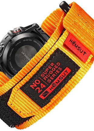 Ремінець для годинника hemsut hs121 super strong nylon garmin orange 20 mm