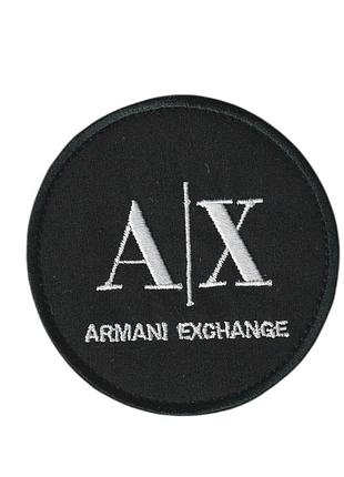 Шеврон военный / армейский, armani exchange, на липучке, на черном, всу 8 см