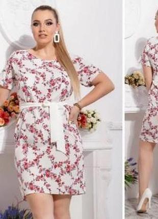 Платье 110 красная веточка на белом 58