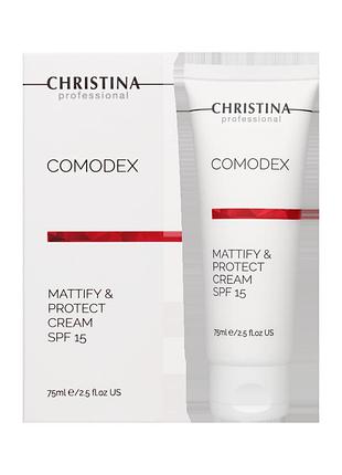 Крем для лица матирование и защита comodex mattify protect cream spf15 christina 75 мл