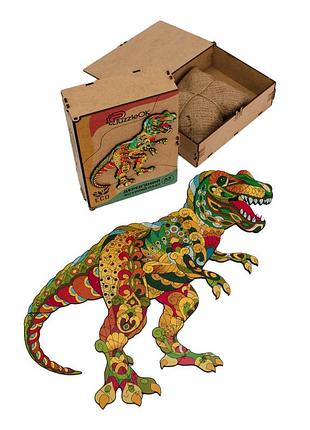 Фігурний дерев'яний пазл a3 "тиранозавр рекс" puza3-03114, 132 деталі