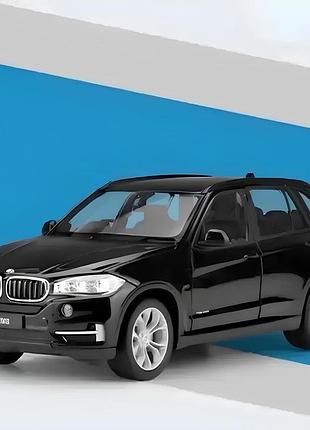 Масштабна модель автомобіля bmw x5 1:24 чорна колекційна модель з деталізацією салону та рухомими колесами