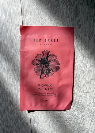 Маска тканинна для обличчя ted baker для сяйва і освітлення шкіри з гліколевою кислотою
