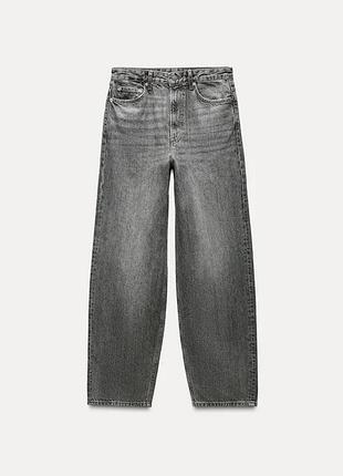 Джинси zara baggy 38 , сірий/графіт