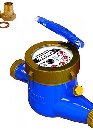 Счетчик холодной воды gross mnk-ua-20 (мокроход) с гайками