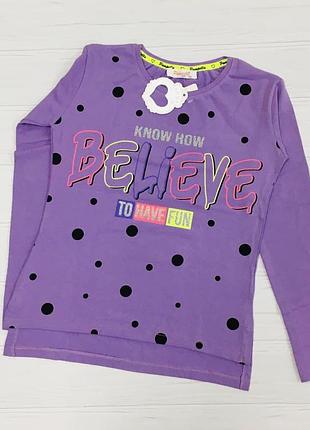 Реглан напис "believe" дев. фіолетовий 6788 point