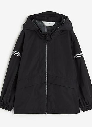 Легкая черная дождевая куртка h&amp;m 134/140, 8-9 лет