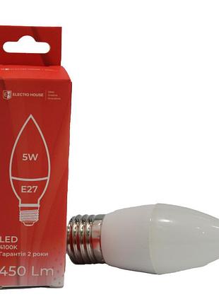 Led лампа с37 5вт e27 4100к 450 лм 165-265 в