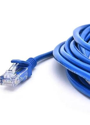 Кабель патч корд lan 5м синий 3