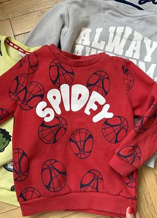 Світшот spider man 104-110 для хлопчика. є ще салатовий і на замку синя кофта спайдер