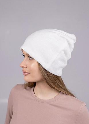 Шапка зимова панчоха з ангори d.hats універсальна колір білий