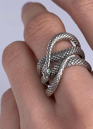 Женское серебряное кольцо змея - женское кольцо с характером