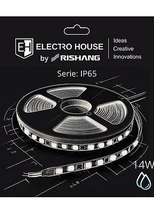 Led лента 14вт 24в smd2835 180 диодов, 378 лм, красный, серия ip65 electro house by rishang