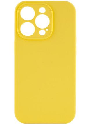 Чехол silicone case full camera protective (aa) no logo для apple iphone 13 pro (6.1") желтый / yellow