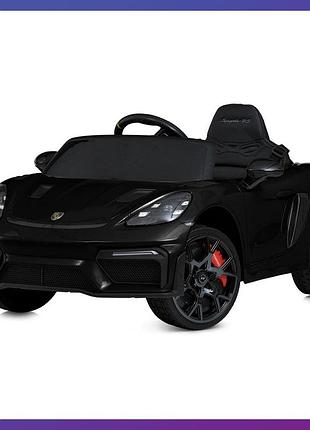 Детский электромобиль аккумуляторный porsche spyder m 6055 с пультом р/у для детей 3-8 лет автопокраска черный