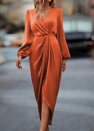 Святкова атласна сукня shein