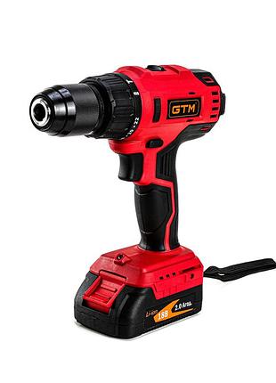 Акумуляторний ударний дриль-шурупокрут gtm dsi18/60bl 18 в 60 нм безщітковий з 2 акб і кейсом