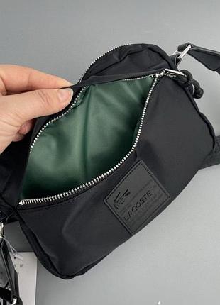 Сумка мессенджер lacoste черная мужская стильная сумка через плечо лакост
