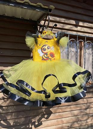 Плаття костюм вбрання бджілки крила обруч пишна із фатину святкова на свято весни мами