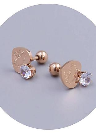 Сережки пусети tiffany, stainless steel. 11/8 мм.