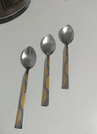 Ложка чайная с золотой гравировкой (цена за 1 шт.)