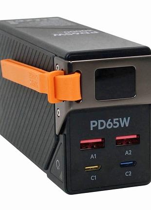 Power bank 30000 mah 65w pd для ноутбука та смартфона зі швидким заряджанням usb-c power delivery fast charging dual qc 3.0