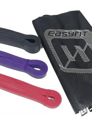 Гума для тренувань easyfit (набір 2-45 кг 3 шт), гумові петлі якісні, гума для підтягувань