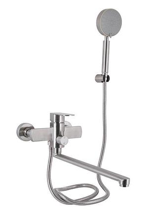 Смеситель для ванны lidz luna 005 (c душевым гарнитуром) (k35) ldlun005nks46093 nickel