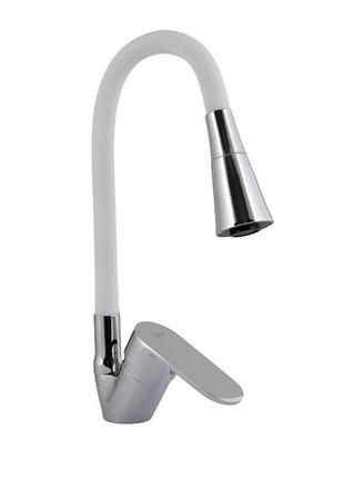 Смеситель для кухни lidz tani 008f3 с гибким изливом (k40) ldtan008f3wcr37037 white / chrome