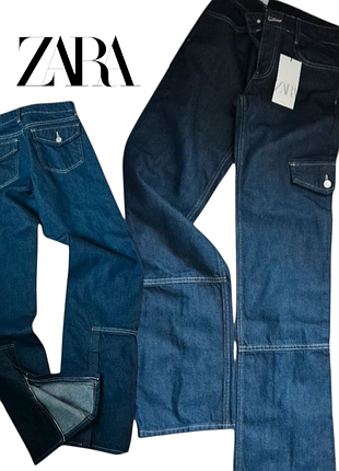 Zara джинсы карго trf slim fit cargo jeans