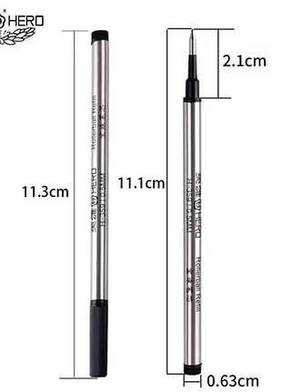 Стержень с резьбой mb refill bule black colour for rollerball pen для шариковых ручек-роллеров синий m 0,7 мм