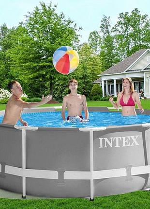 Круглий сімейний каркасний басейн intex 26706 305х99 з фільтром насоса