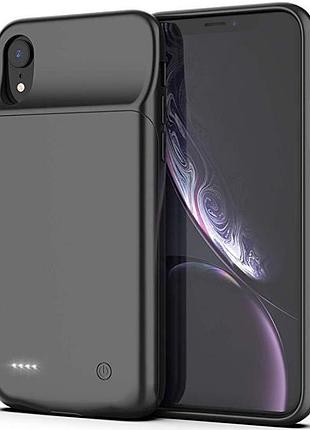 Чехол аккумулятор амакейс для iphone xr черный - 4000 мач, чехол повербанк на айфон xr с гарантией