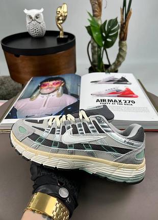 🌺женские кроссовки nike p-6000 w grey black green