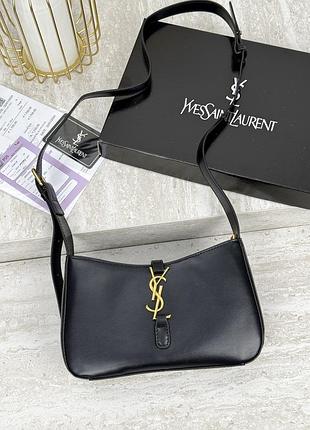 Сумка saint laurent le 5 à 7 с длинным ремнем черный