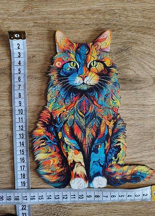 Деревянная головоломка, кот, 3