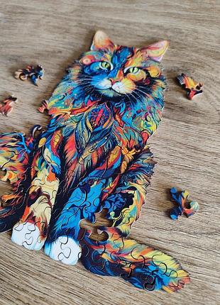 Деревянная головоломка, кот, 2