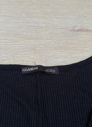 Сукня плаття pull&bear чорна кльош в рубчик віскоза 5