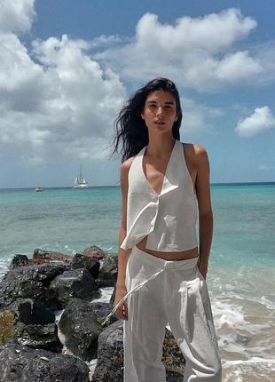 Жилет жіночий білий лляний zara new