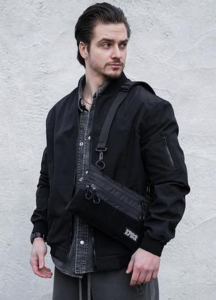 Чоловіча сумка через плече для патчів without brick patch black 2
