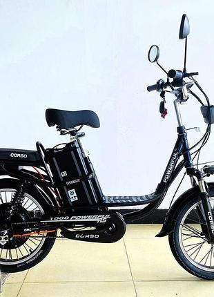 Электровелосипед двухколесный для взрослых corso powerfull fl-83360 20" 1000 w 60v28ah