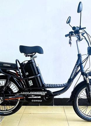 Электровелосипед двухколесный для взрослых corso powerfull fl-34071 20" 1000 w 60v28ah